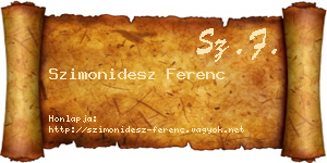 Szimonidesz Ferenc névjegykártya