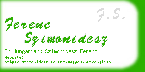 ferenc szimonidesz business card